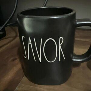 Rae Dunn Savor Black Mug